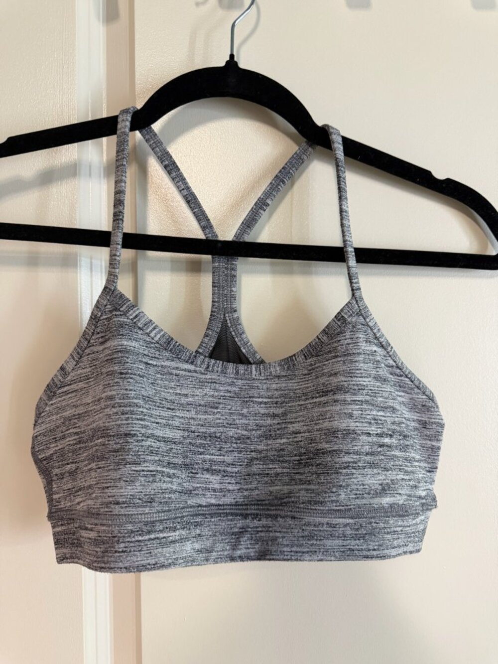 Lululemon Flow Y Bra IV | Heathered Black Gray | Size 6